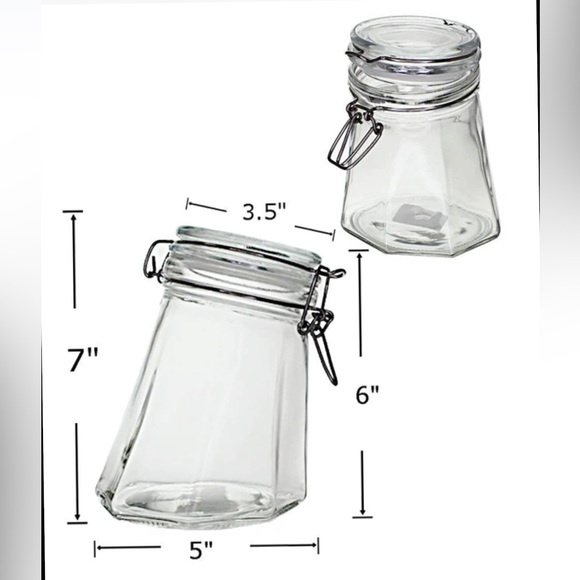 New Krystallo Glass Jar Slanted Latched 1 Liter-34 oz (A) - Picture 1 of 11